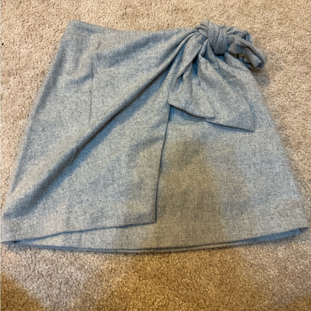 Aritzia gray side tie mini skirt